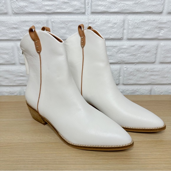 Beast Fashion White Pointed Toe Ankle Booties Size 10 - Picture 2 of 7